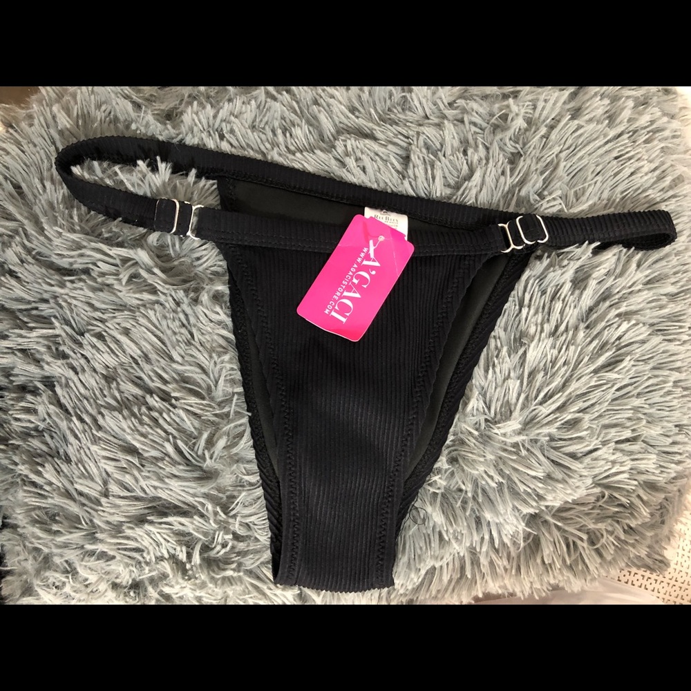 Black bathing suit thong
